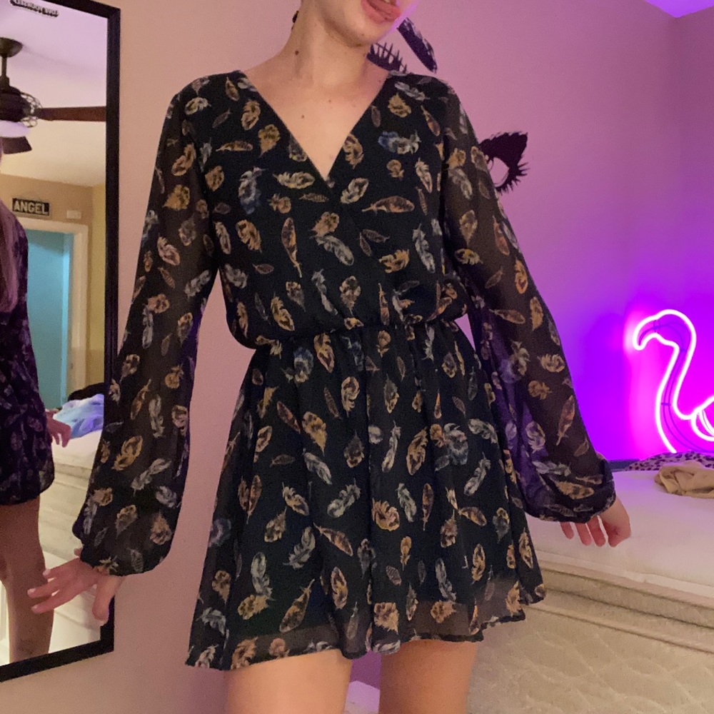 Feather mini dress
